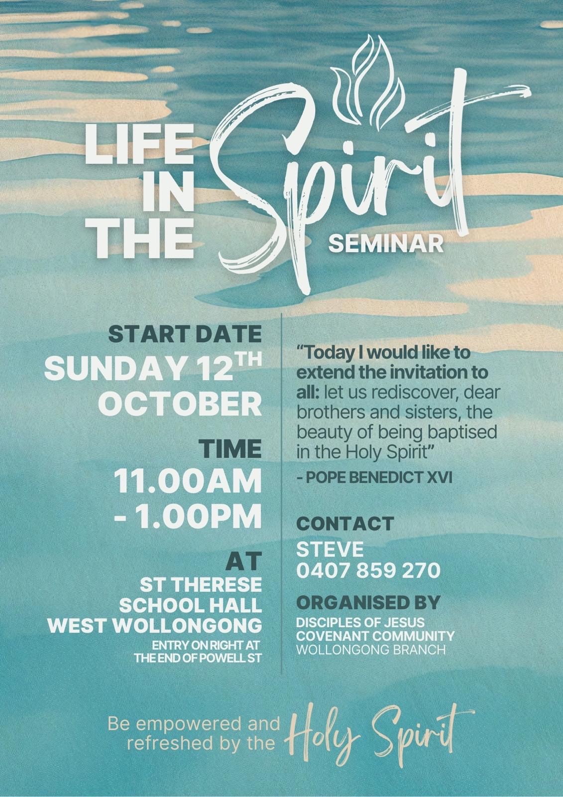 Life in the Spirit Seminar – Catholic Diocese of Wollongong